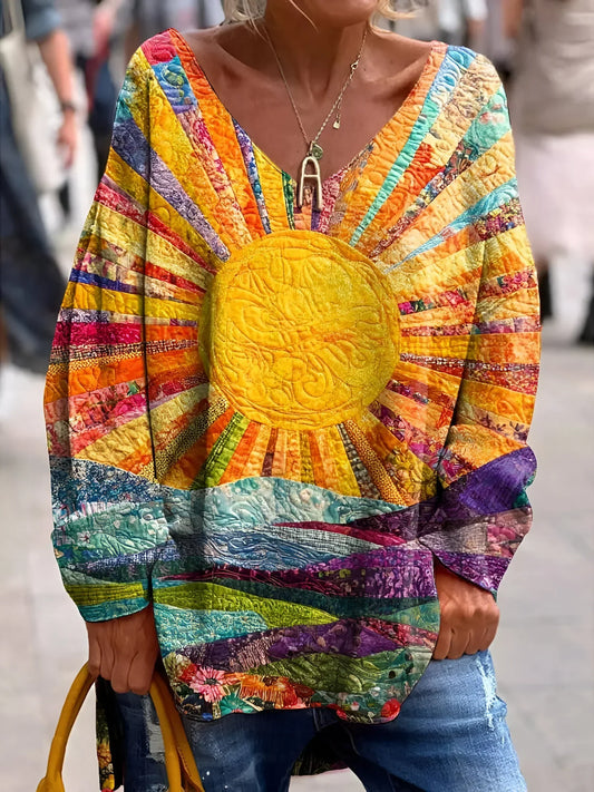 Élisa - Sunburst Vibes Women's Blouse